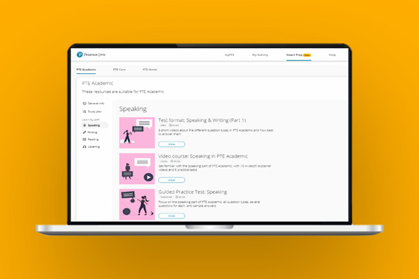 Image of a laptop screen displaying Smart Prep materials